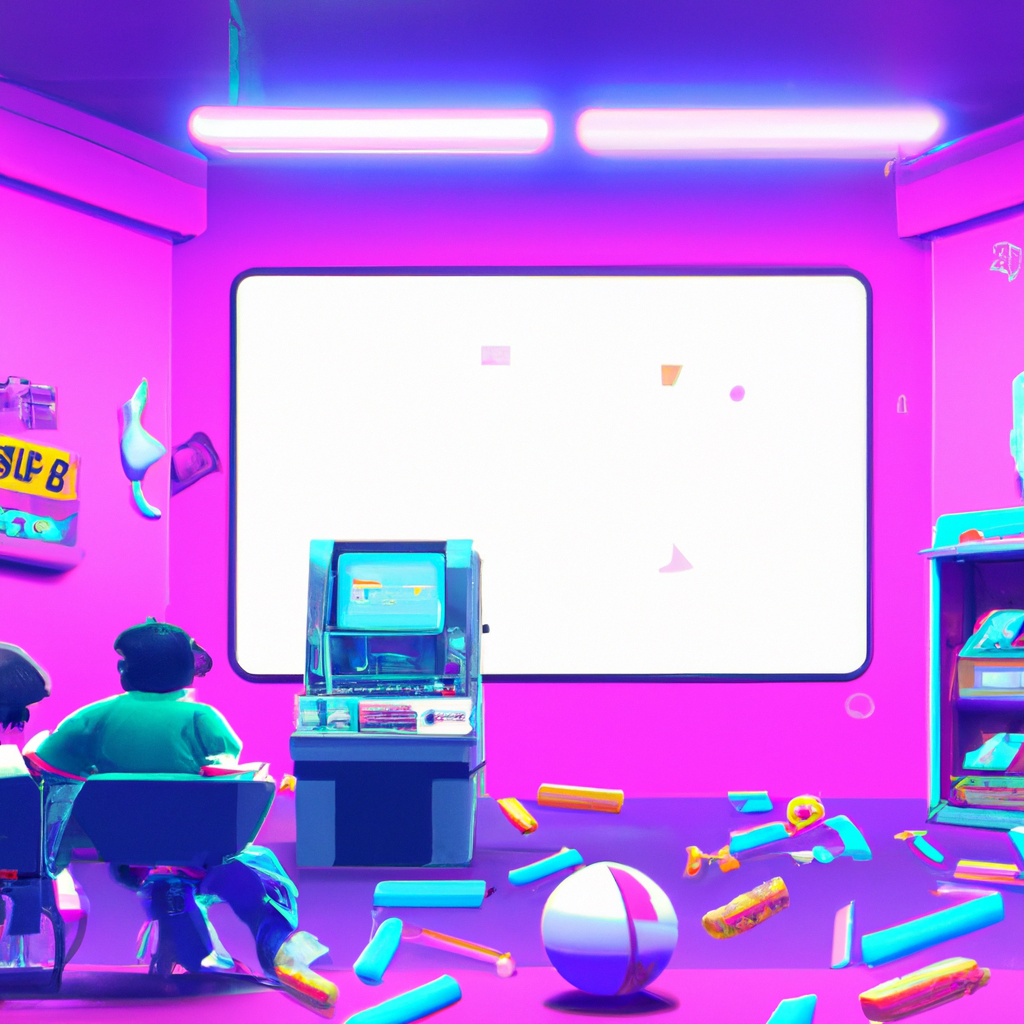 Arcade Harbor hero — neon arcade scene